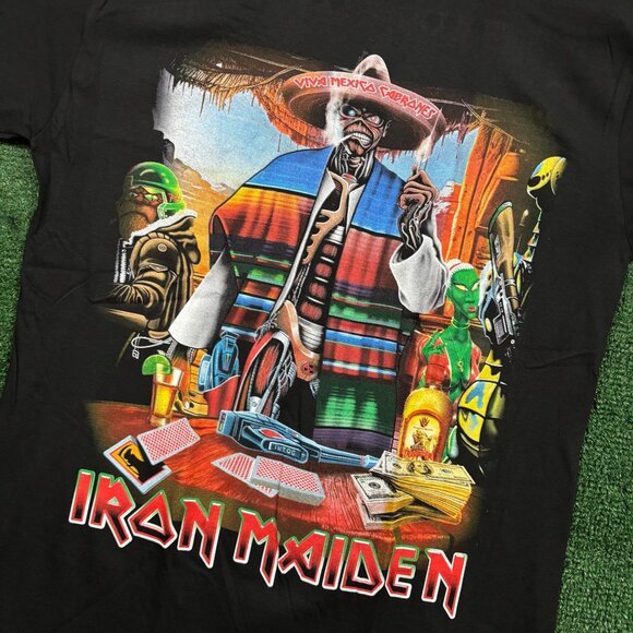 Iron Maiden Viva Mexico Cabrones Heavy Metal Band T-Shirt Size Large - Picture 4 of 5